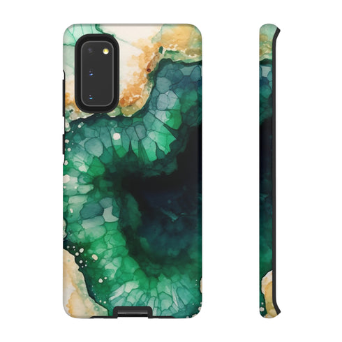 Green Geode in Watercolor - Impact Resistant Phone Case Samsung Galaxy S20 Matte